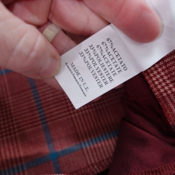 NWT NIU Women's Plaid Dress Pants Trousers Sz M Red Pleated Wool Blend Preppy - Picture 11 of 11